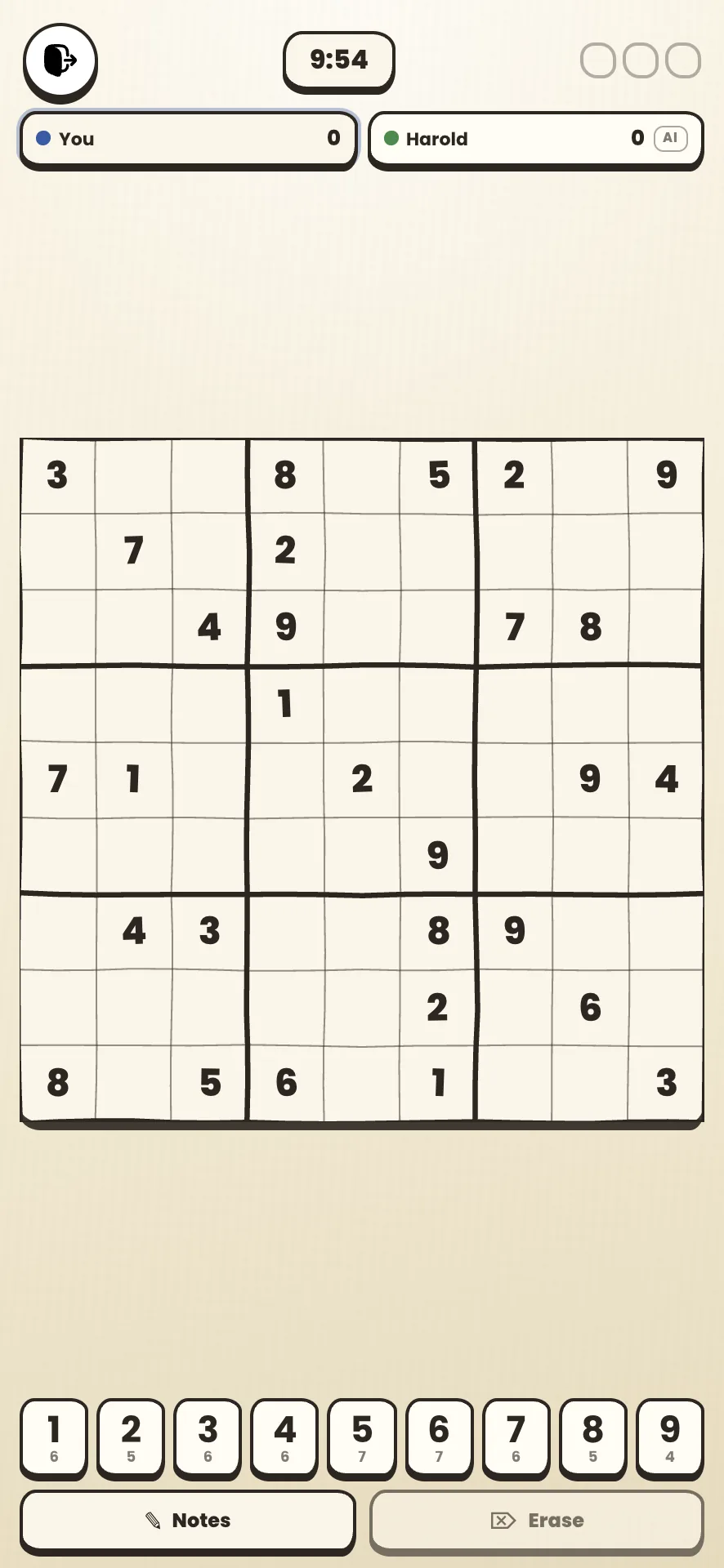 Just Sudoku gameplay